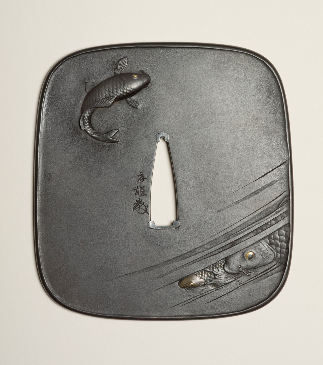 Tsuba, 1800-tallet (jern) af Kano Natsuo