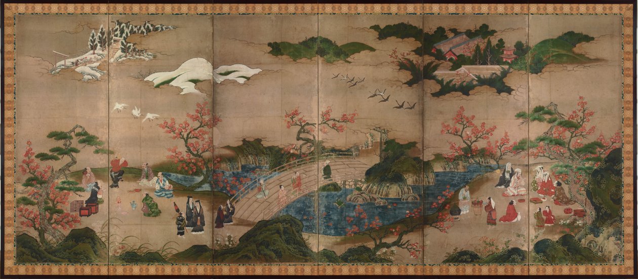Maple seere. En seksdelt foldeskærm, 1500-tallet af Kano Hideyori