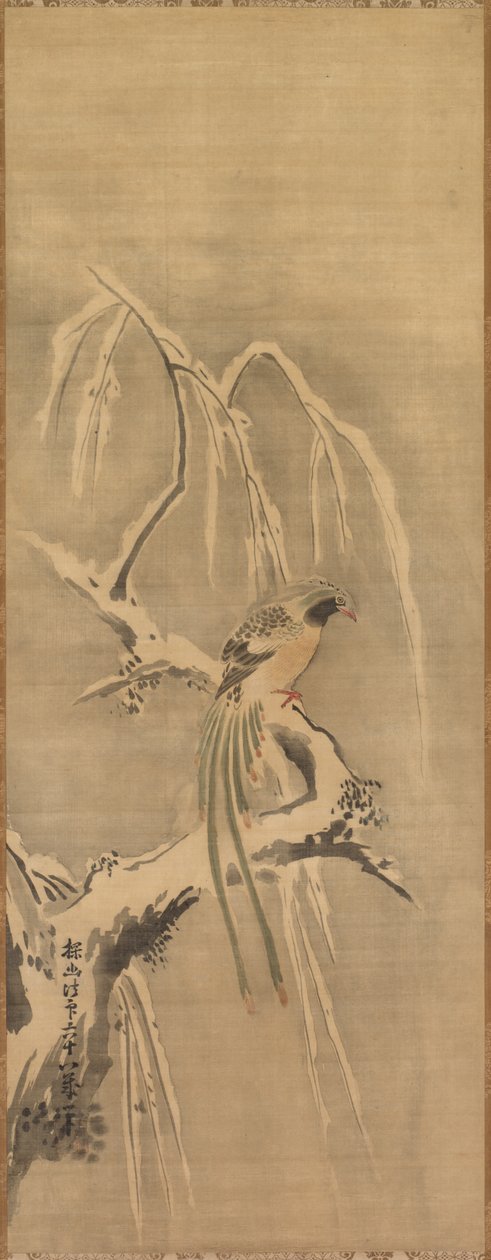 Kinesisk fugl på sneladt gren, 1600-tallet. af Kanō Tan’yū
