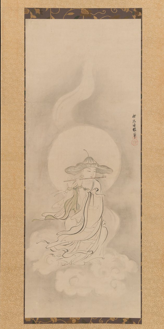 Jizo Bosatsu Playing a Flute, midten af det 17. århundrede. af Kanō Tan’yū