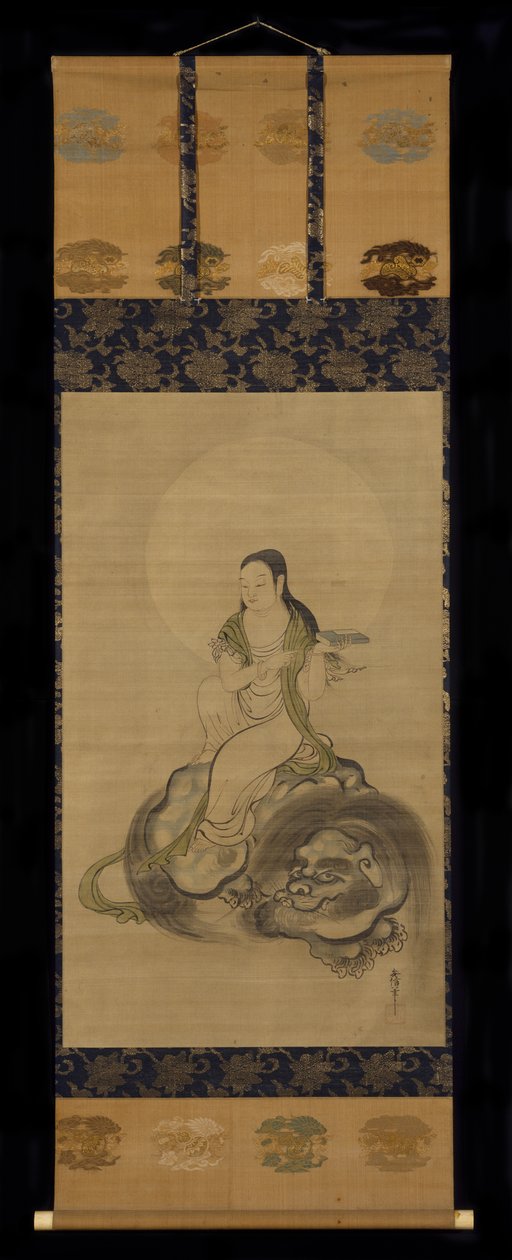 Monju Bosatsu (blæk og farve på papir) af Kano Yasunobu