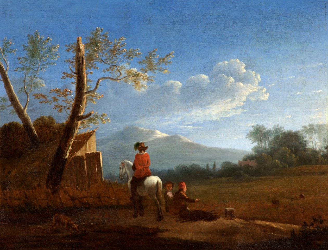 Landskab med fuglefangere, ca.1670 af Karel Dujardin
