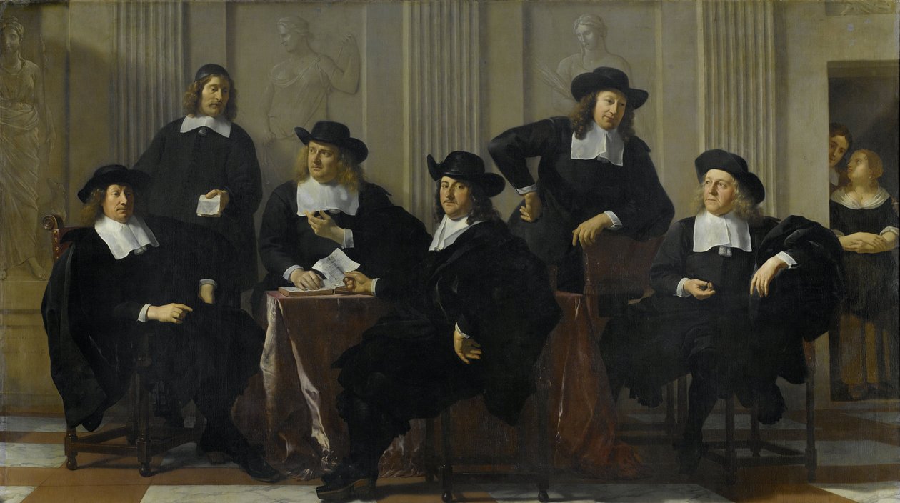 The Regents of the Spinhuis and Nieuwe Werkhuis, Amsterdam, 1669 af Karel Dujardin