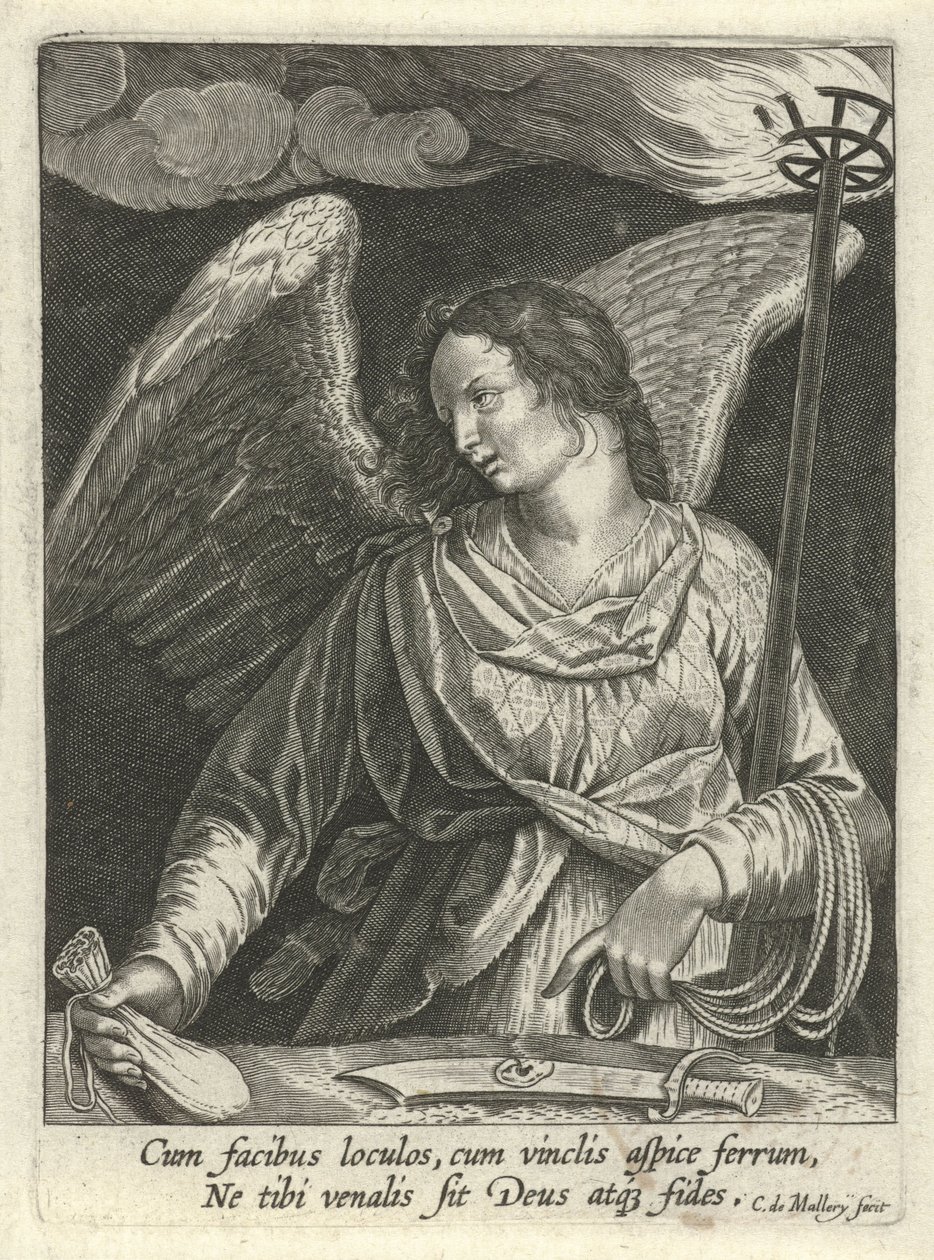Engel med Judas pung og St. Peters sværd af Karel van Mallery