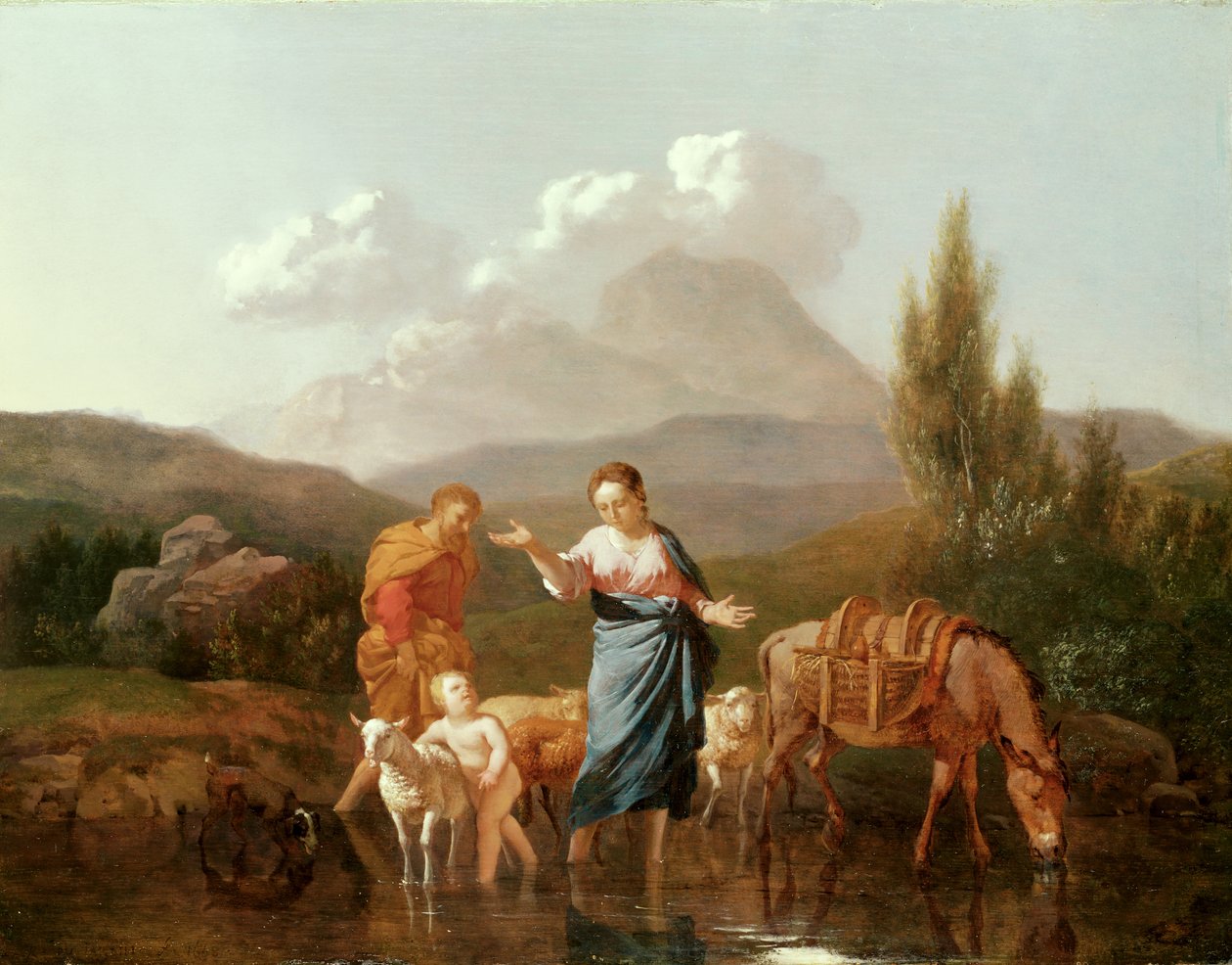 Hellig familie ved et vandløb af Karel Dujardin