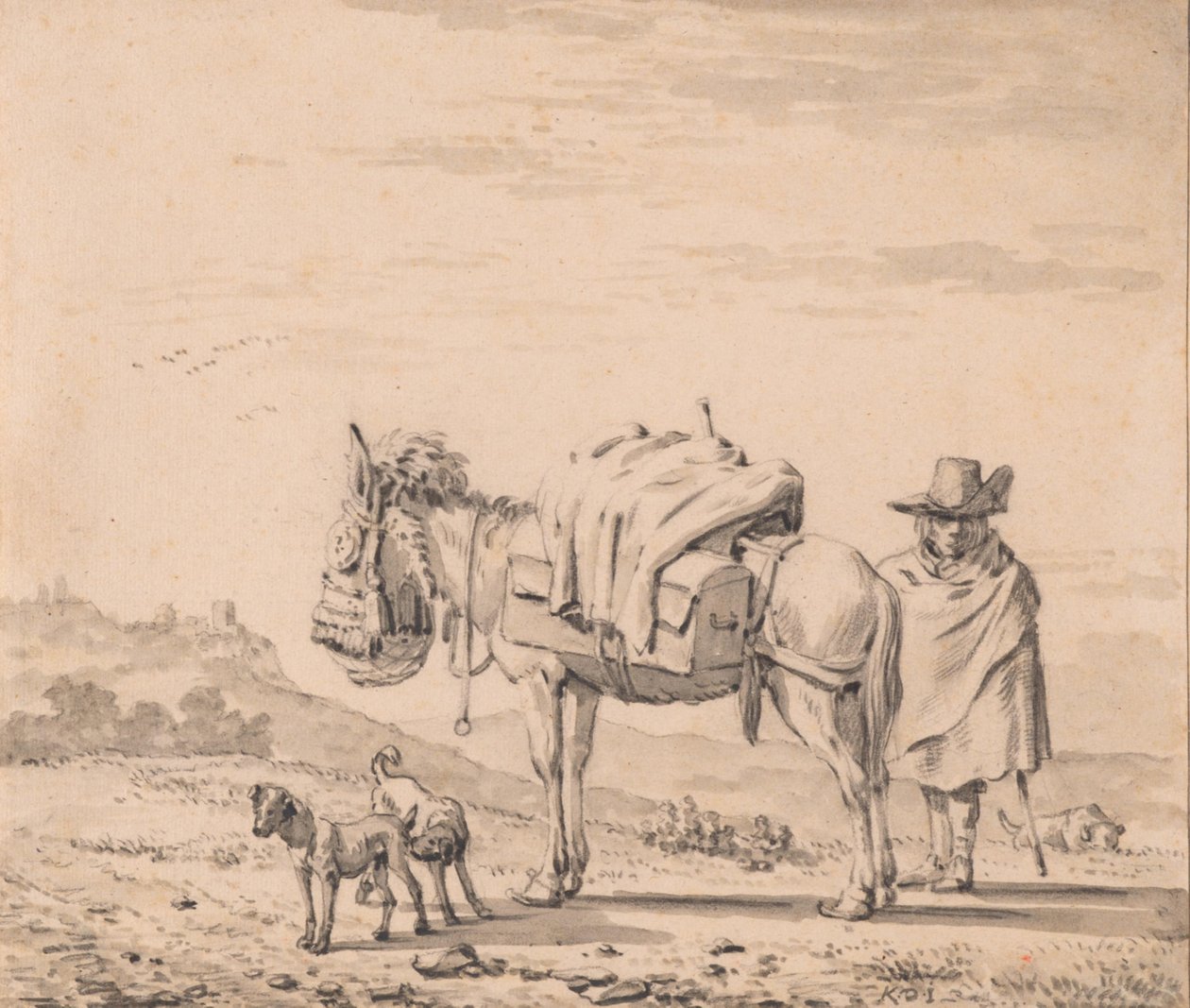 Mand med et muldyr af Karel Dujardin