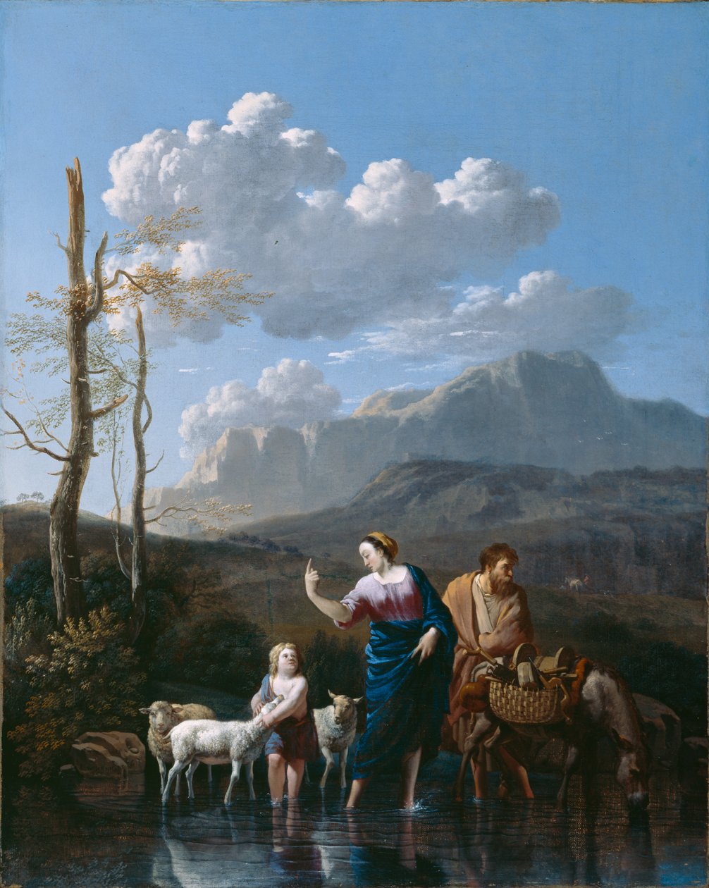 Pyhän perheen paluu Egyptistä af Karel Dujardin