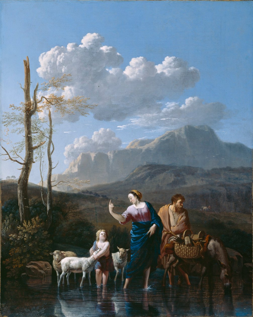 Den hellige families hjemkomst fra Egypten af Karel Dujardin