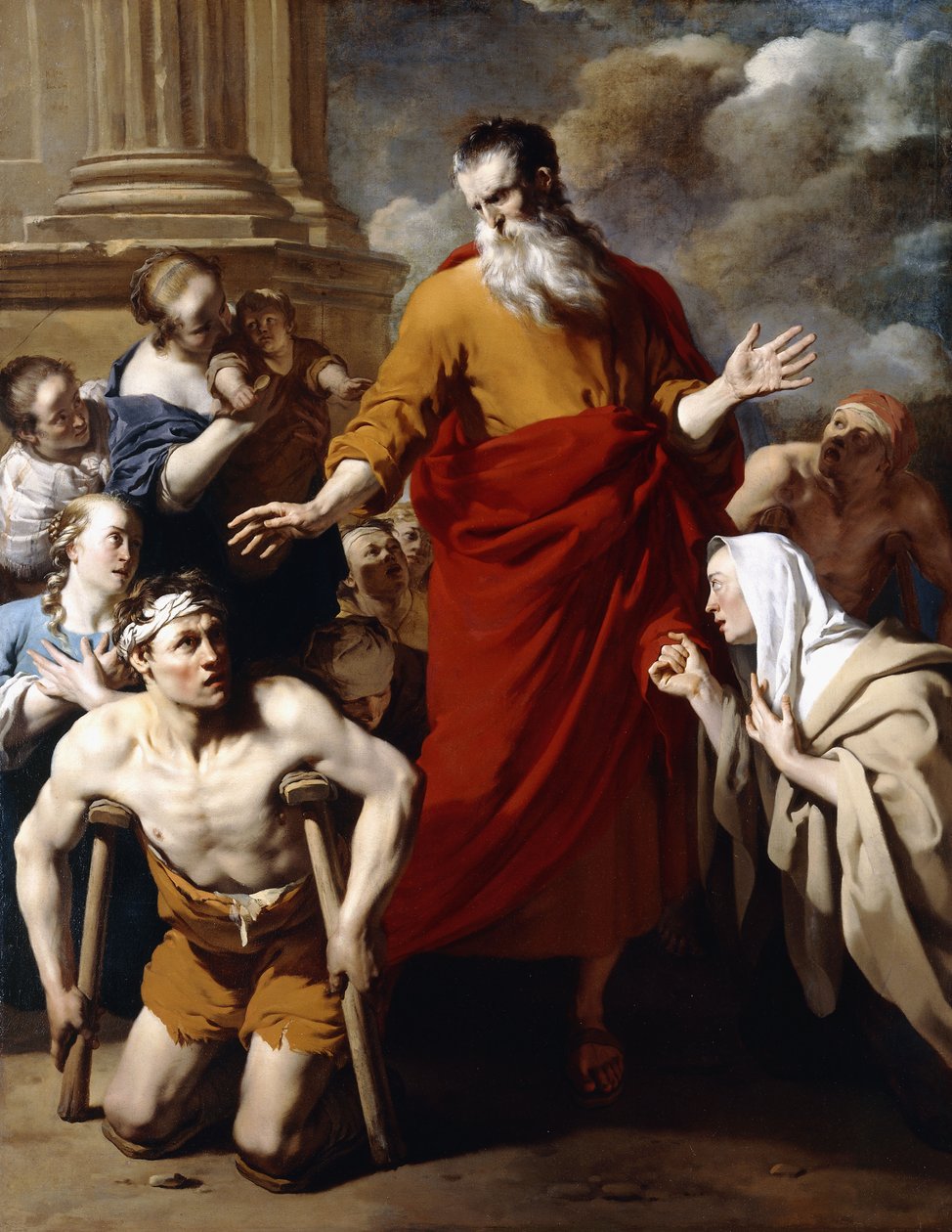 Sankt Paul helbreder de syge i Lystra, af Karel Dujardin