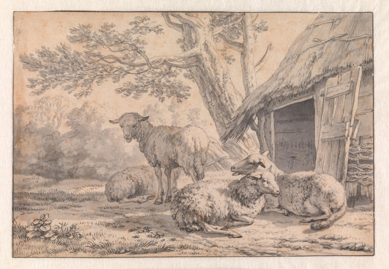 Får ved en lade af Karel Dujardin