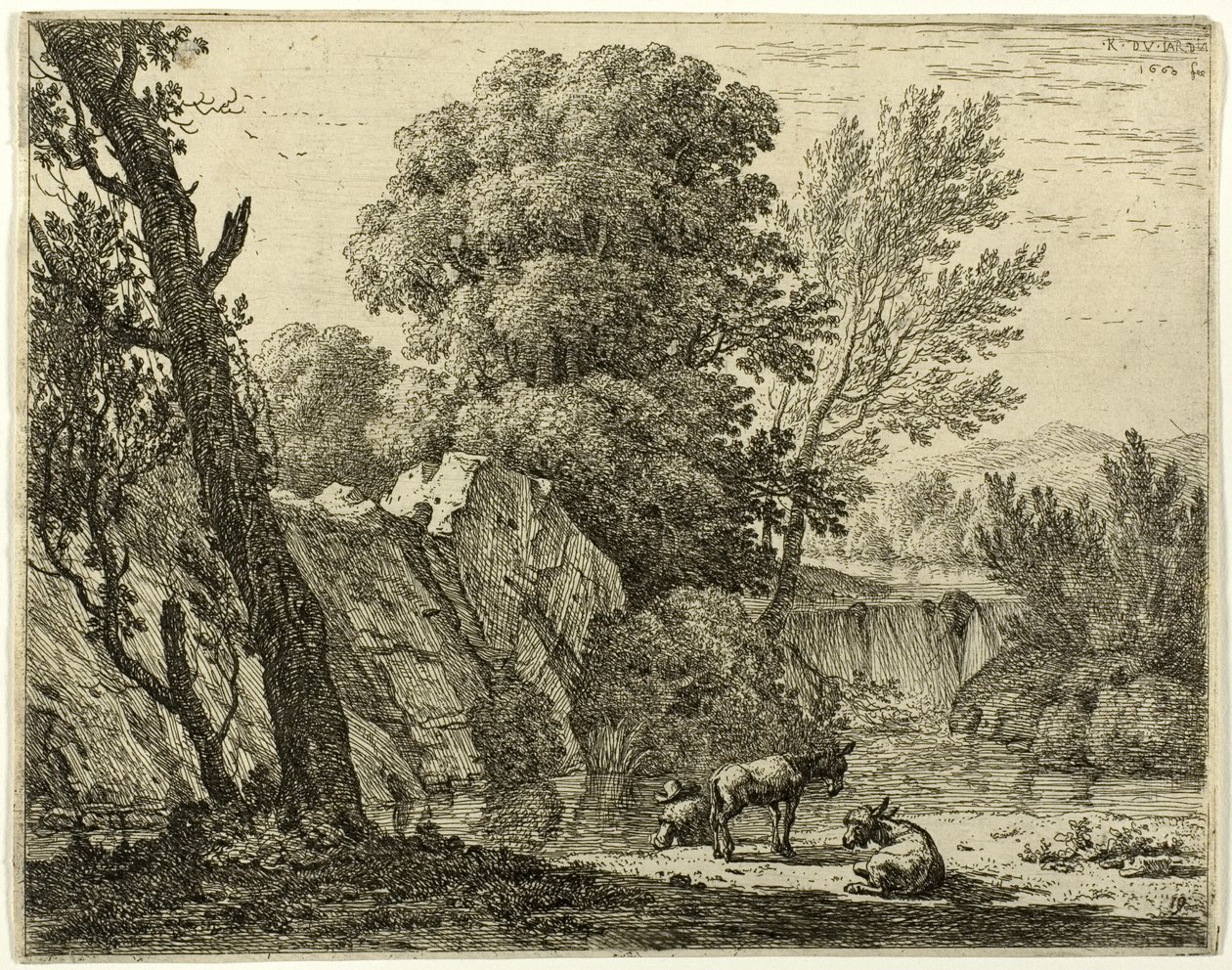 Pakkeren med to æsler af Karel Dujardin