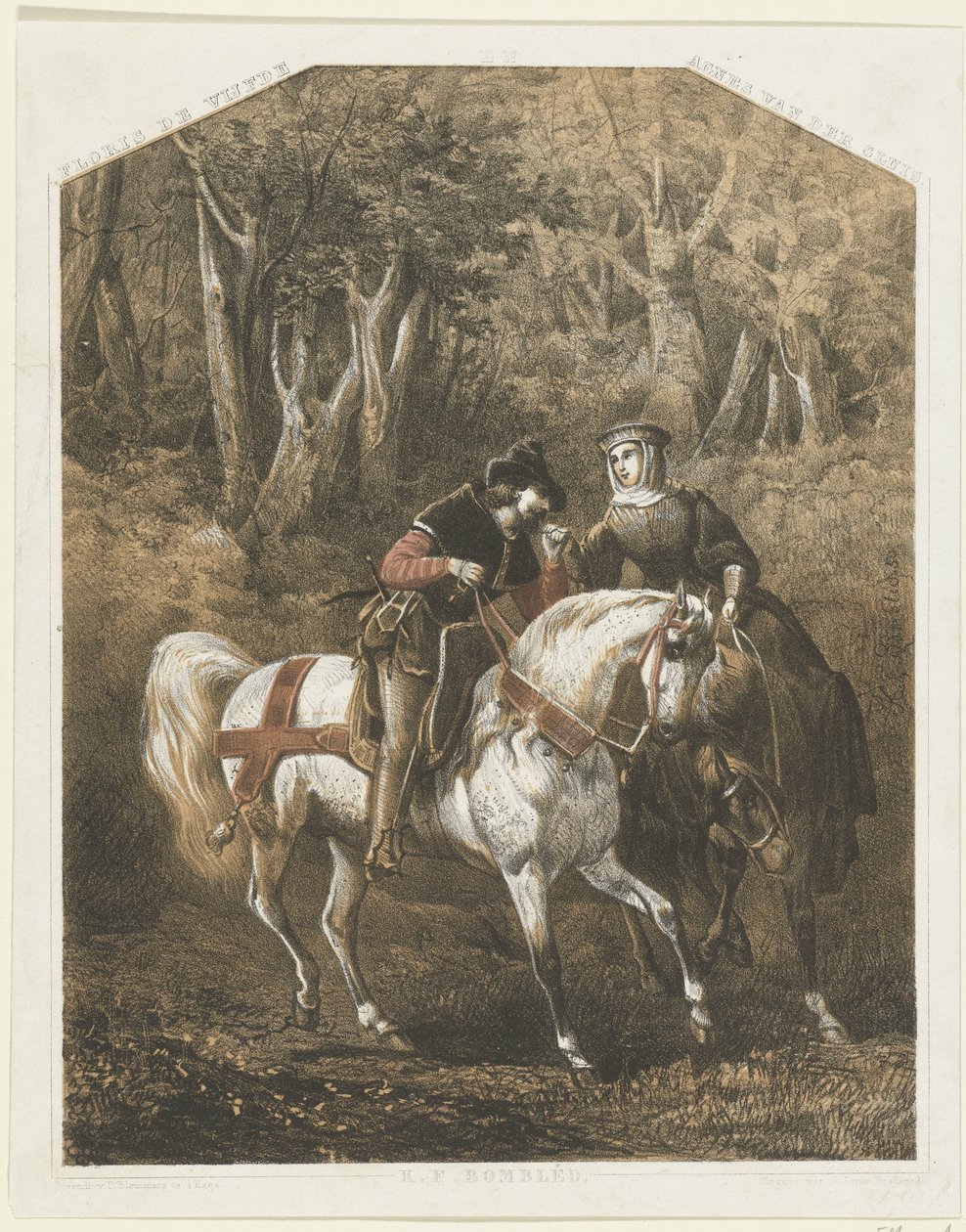 Floris V og Agnes van der Sluis, ca. 1270-1280 Floris den Femte / Agnes van der Sluis af Karel Frederik Bombled