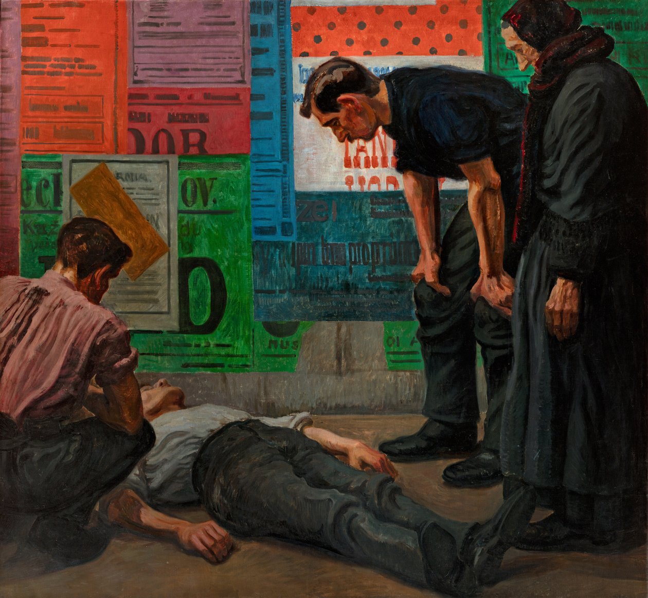Ulykke på byggepladsen, 1909 af Karel Myslbek