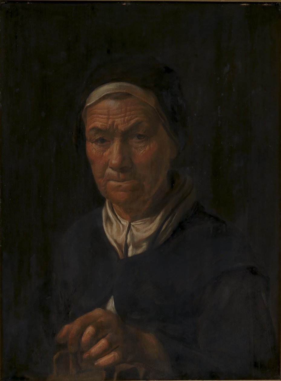 Portræt af en gammel kvinde, hustru af Christian Jacobsen Drakenberg, født Bagge (?) af Karel van III Mander