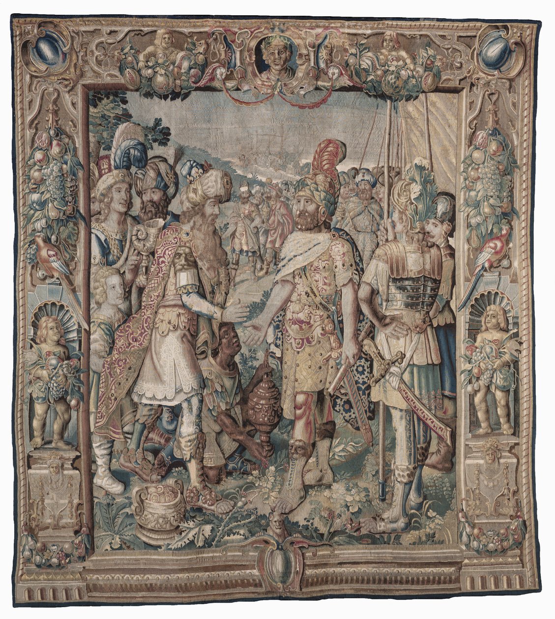 Antonius vinder den eneste romerske sejr over partherne; billedtæppe af Karel van II Mander