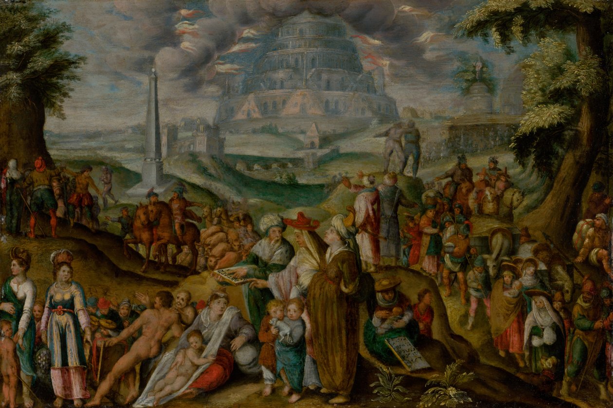 Tungeforvirringen, 1600-tallet. af Karel van Mander the Elder