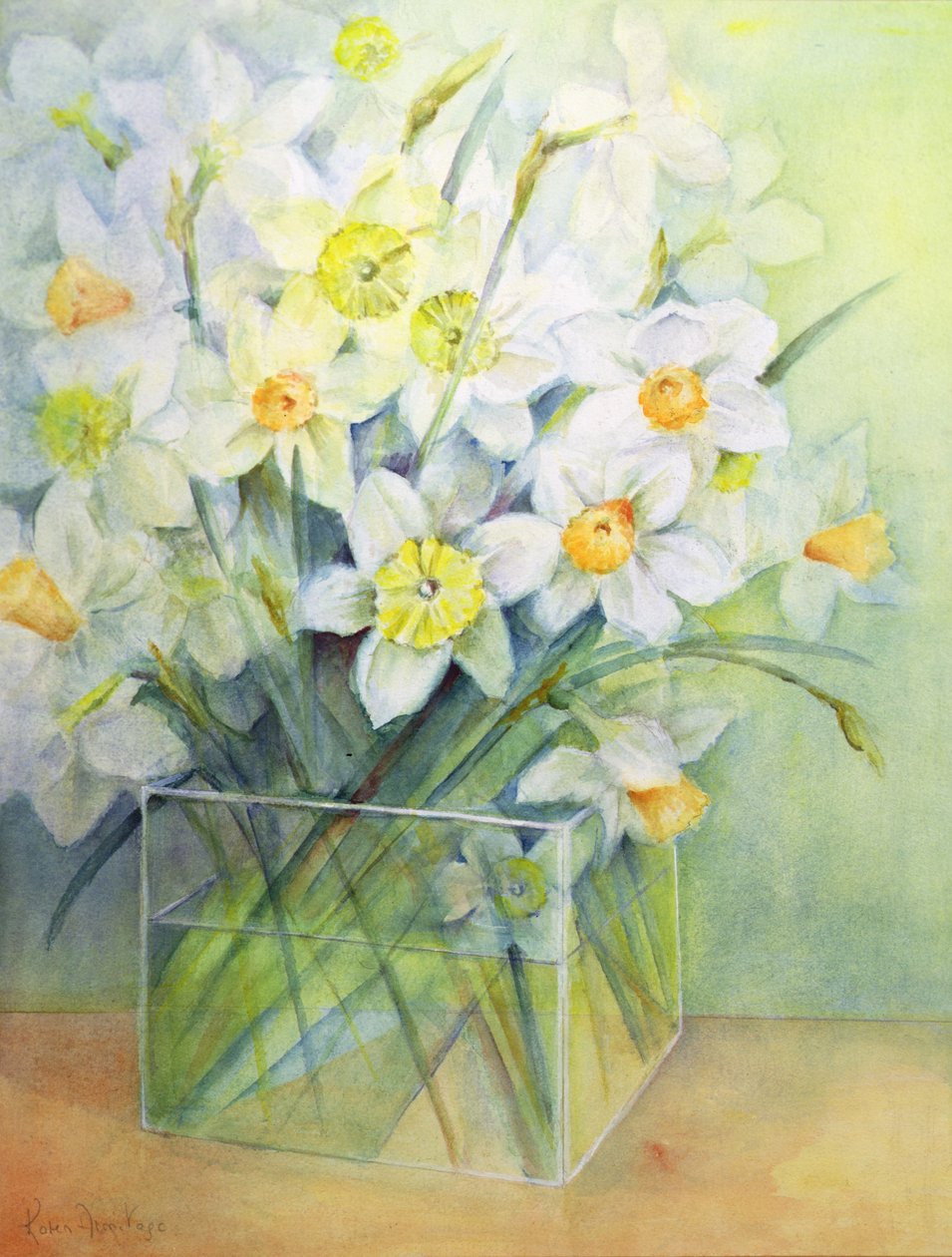 Jonquils i en glasvase af Karen Armitage