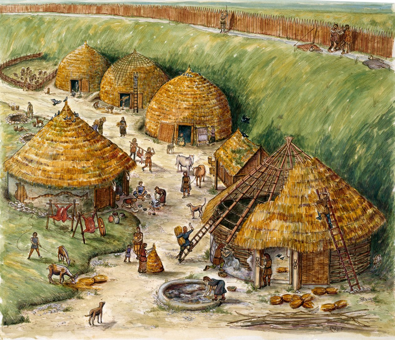Danebury Hill Fort, Hampshire, c2. århundrede f.Kr af Karen Guffogg