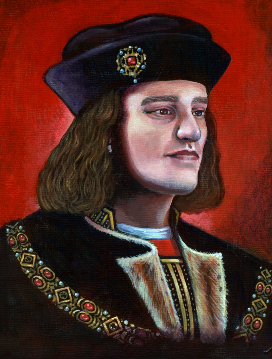 Moderne maleri af kong Richard III 1452-1485, 2013 af Karen Humpage
