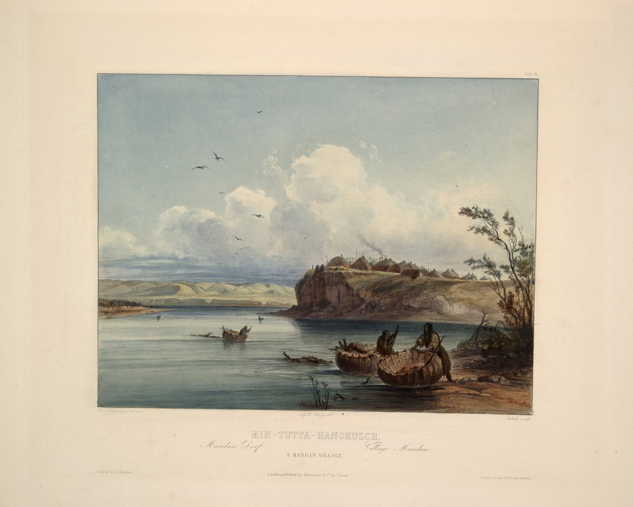 En landsby i Mandan af Karl Bodmer