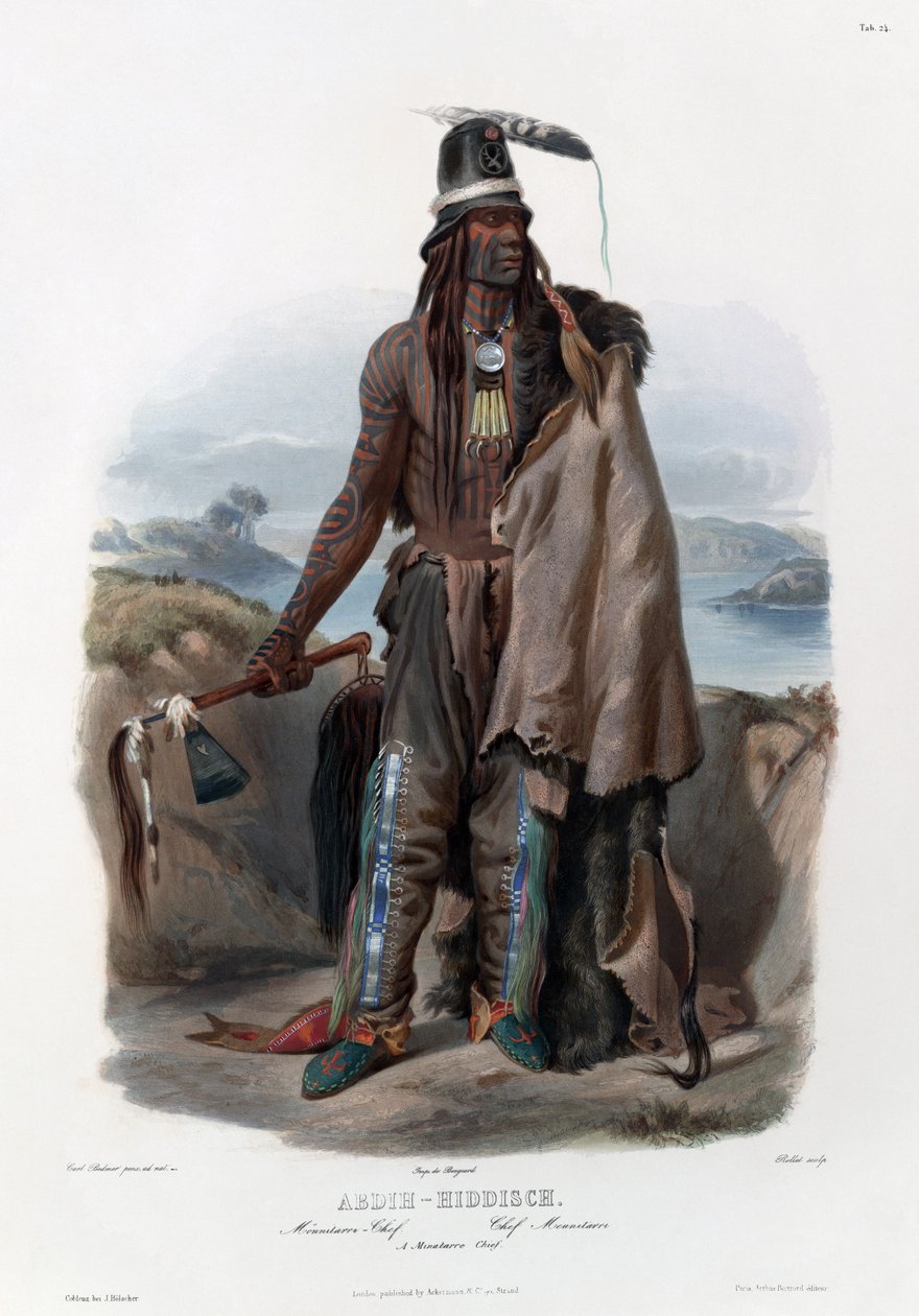 En Minatarre-chef af Karl Bodmer