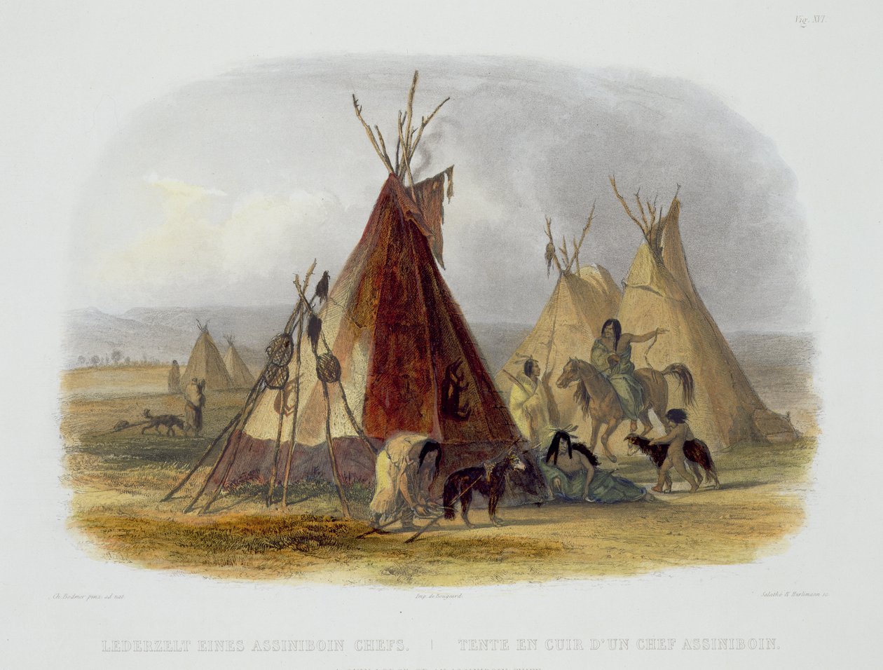 A Skin Lodge of an Assiniboin Chief, plade 16 fra bind 1 af 