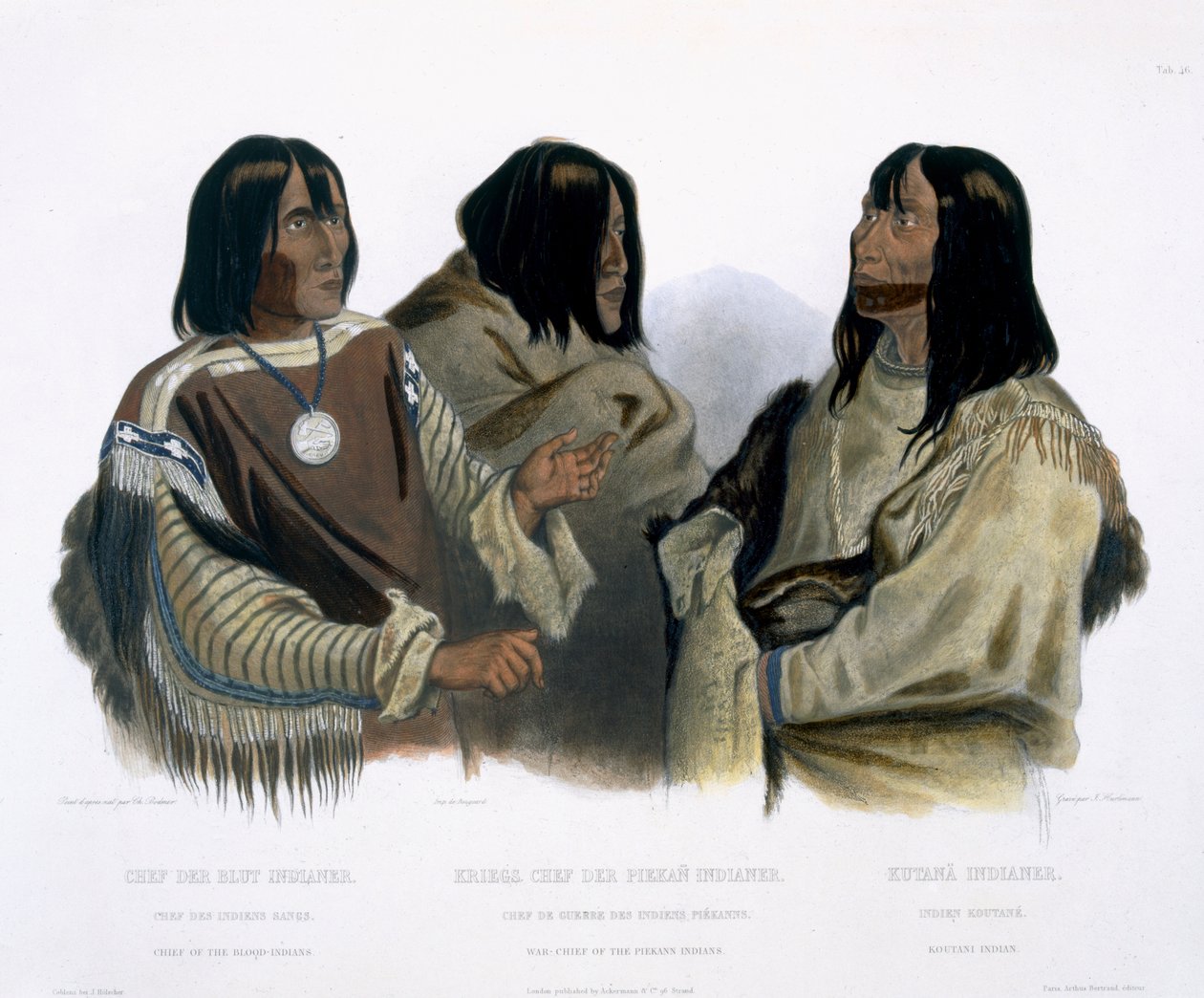 Chief of the Blood Indians, War Chief of the Piekann Indians and a Koutani Indian, plade 46 fra bind 2 af 