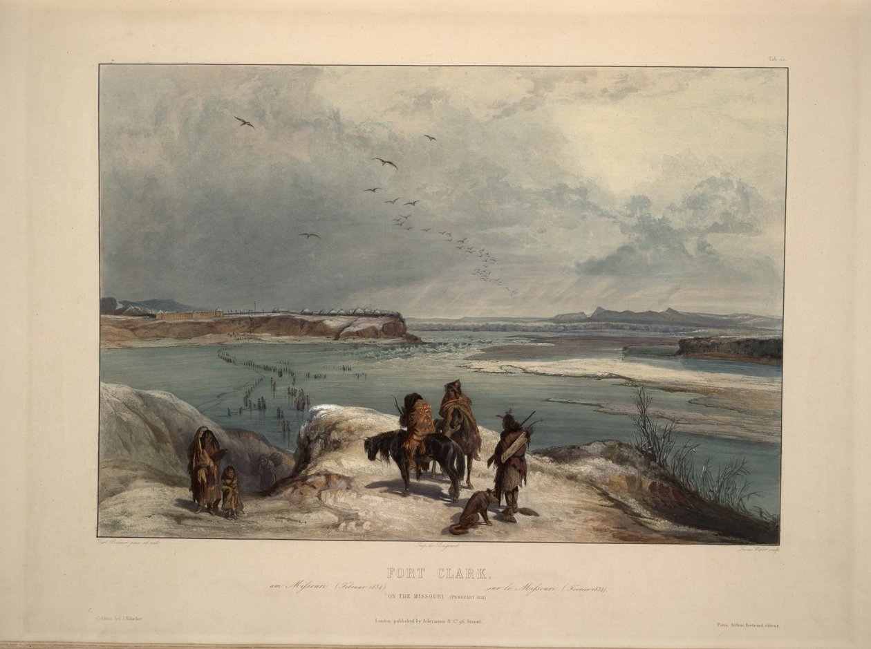 Fort Clack i Missouri februar 1834 af Karl Bodmer