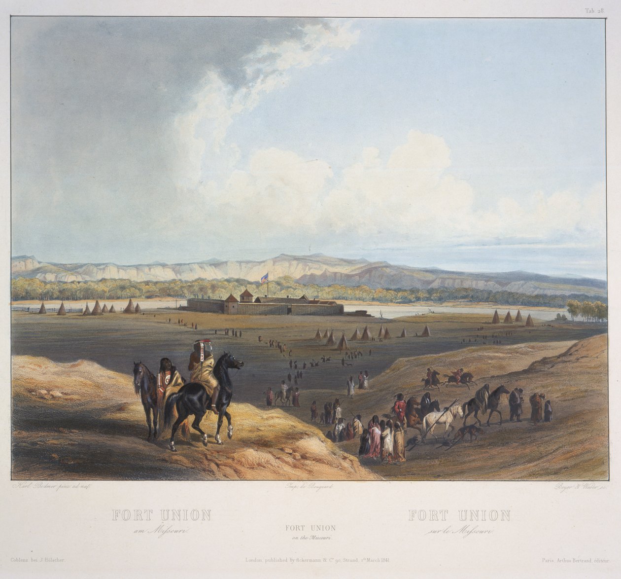 Fort Union ved Missouri af Karl Bodmer