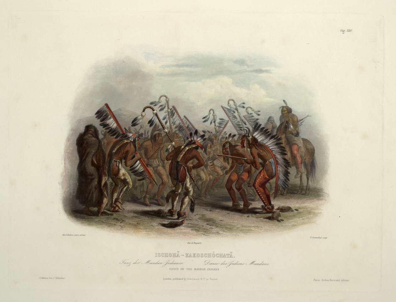 Ischohä-Kakoschochatä Mandandianernes dans af Karl Bodmer