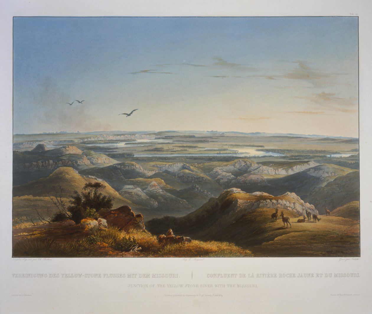 Krydset mellem Yellowstone-floden og Missouri af Karl Bodmer