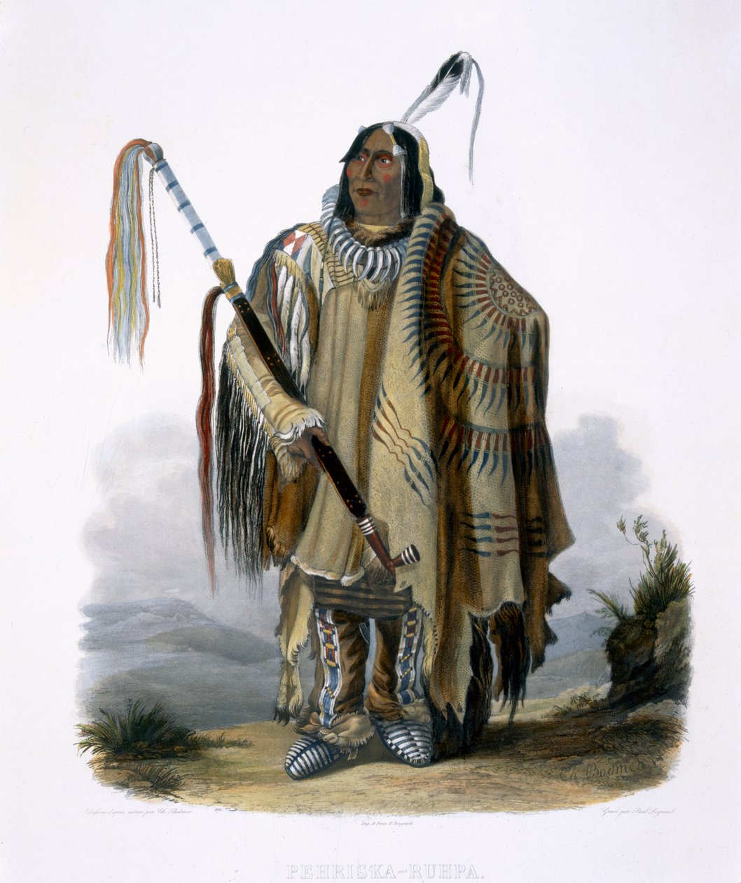 Pehriska-Ruhpa, en Minatarre eller Big-Bellied Indian, plade 17 fra bind 2 af 