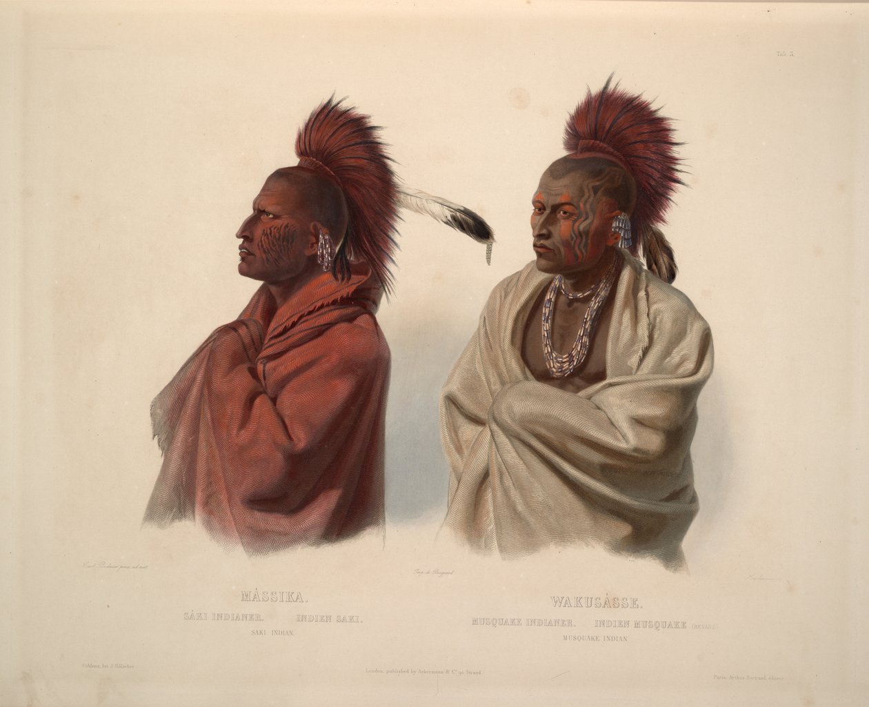Saki indian og Musquake indian af Karl Bodmer