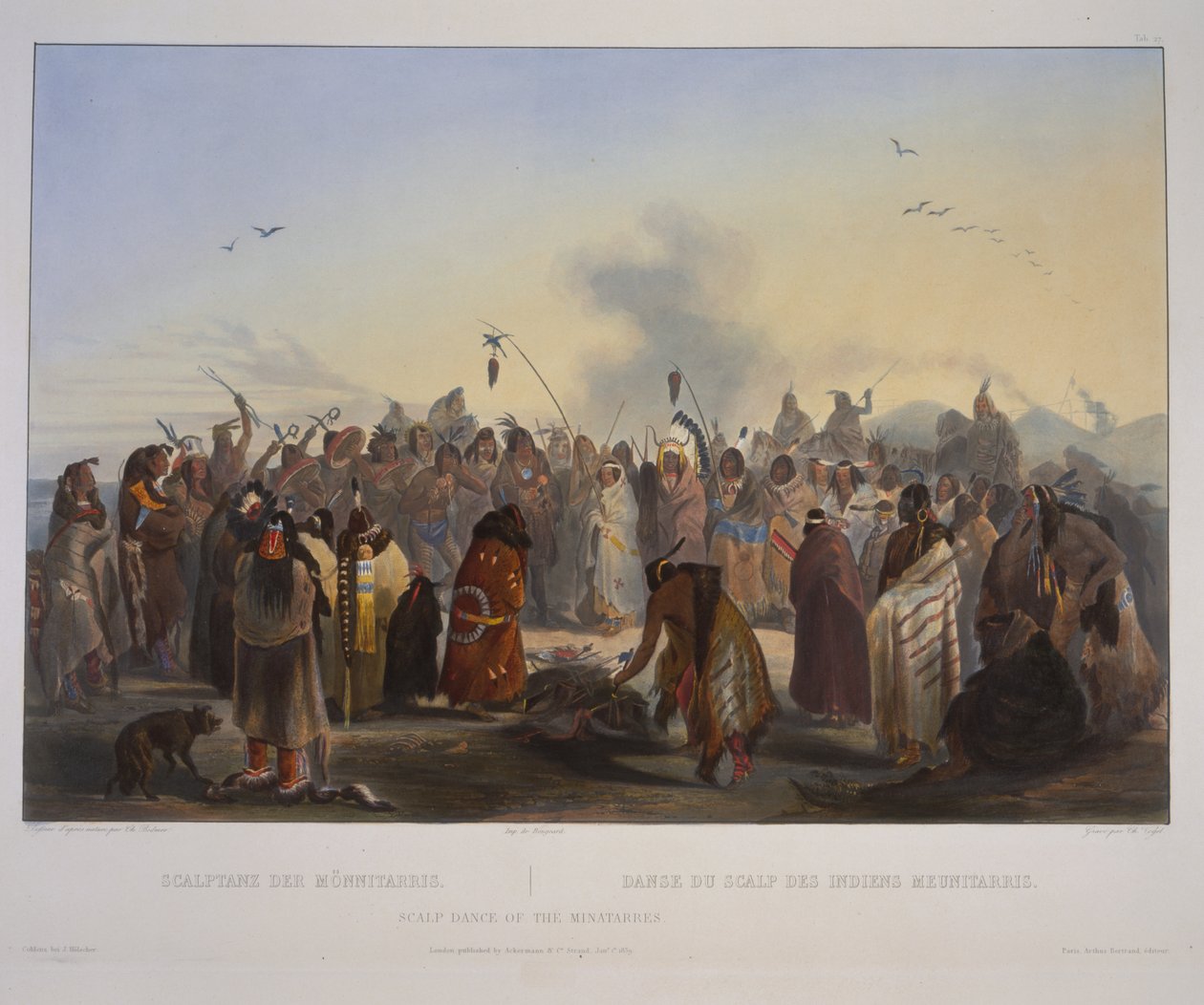 Minatarres hovedbundsdans af Karl Bodmer