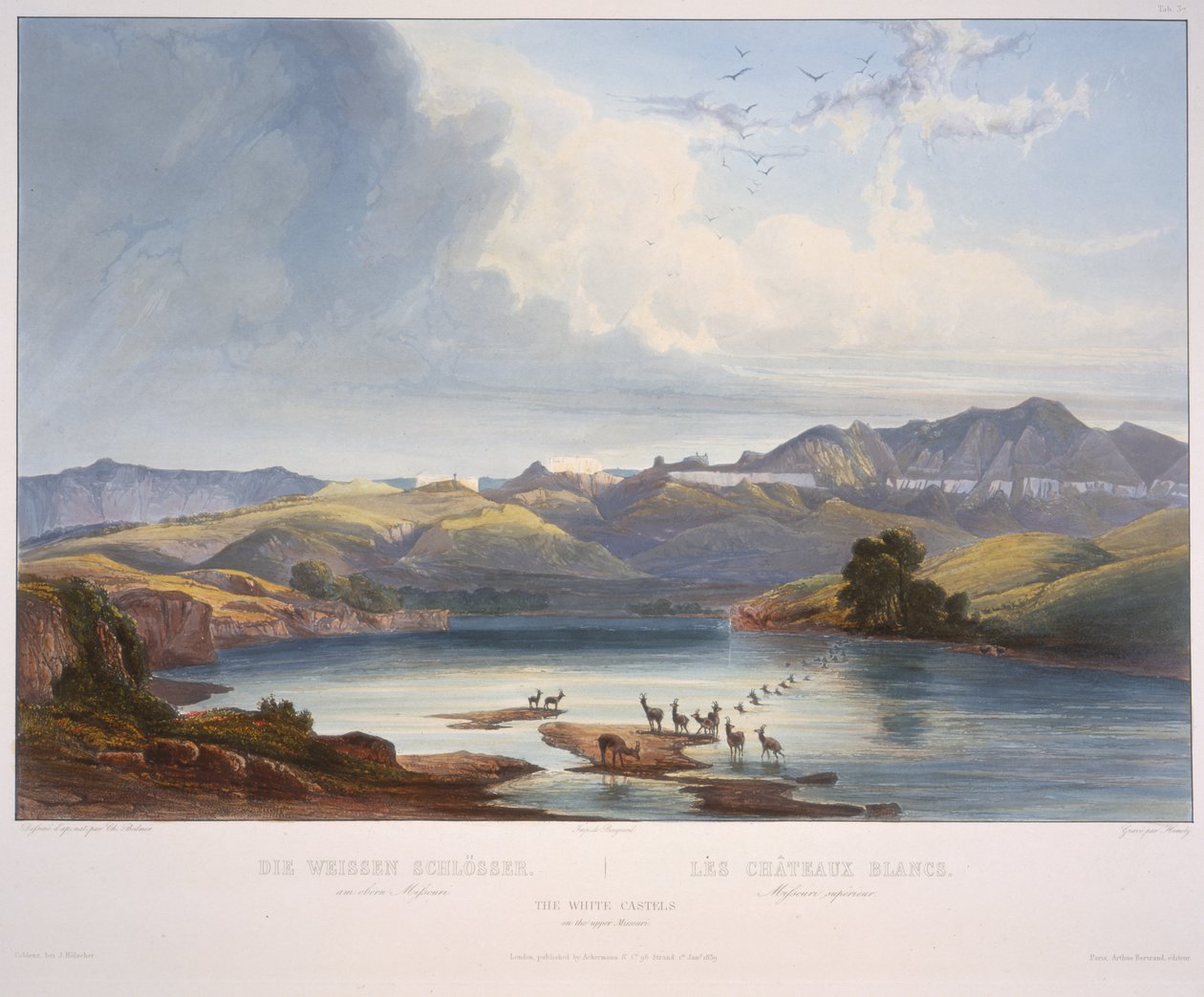 De hvide slotte på Upper Missouri af Karl Bodmer