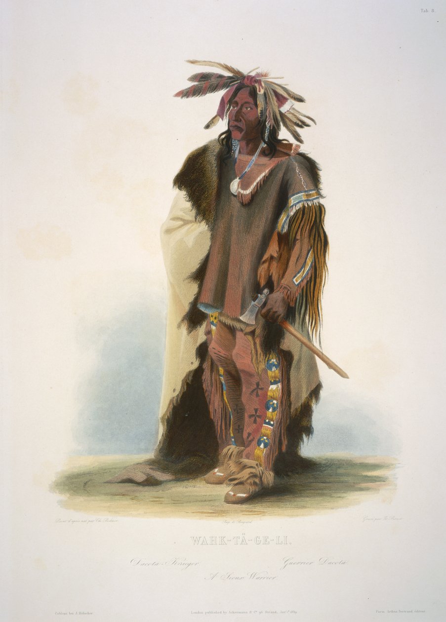 Wahk-ta-Ge-Li. En Sioux-kriger af Karl Bodmer