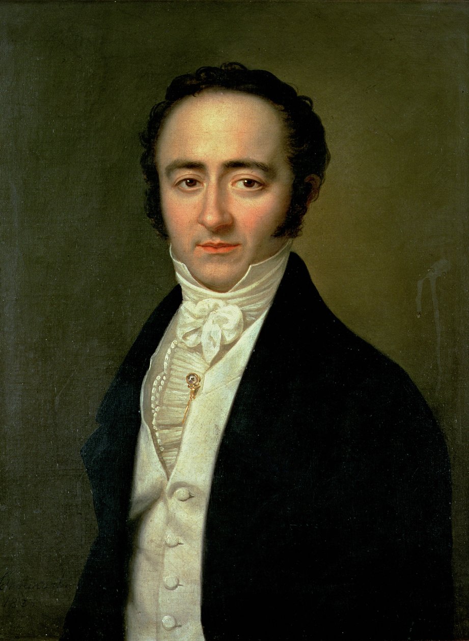 Franz Xaver Mozart (1791-1844), senere kendt som Wolfgang Amadeus, yngre søn af Wolfgang Amadeus Mozart (1756-91), 1825 af Karl Gottlieb Schweikert