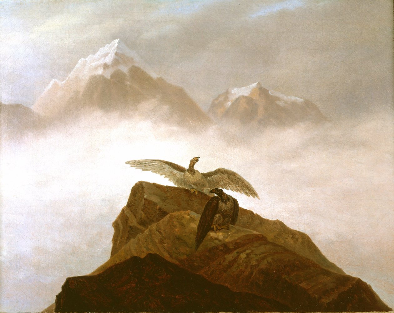 Eagles Landing on a Alpine Peak af Karl Gustav Carus