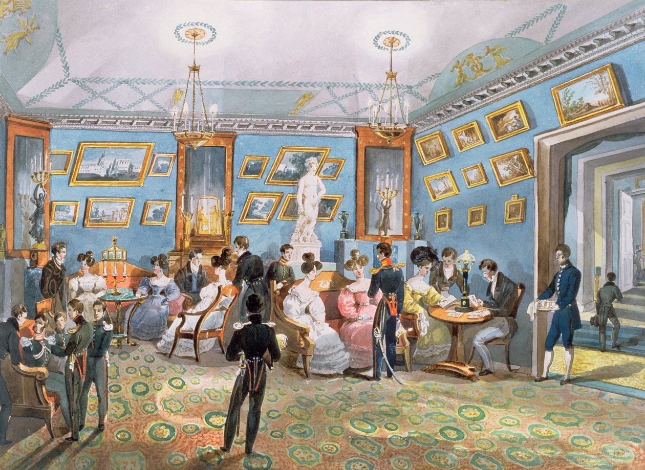A Society Drawing Room, c.1830 af Karl Ivanovich Kolmann