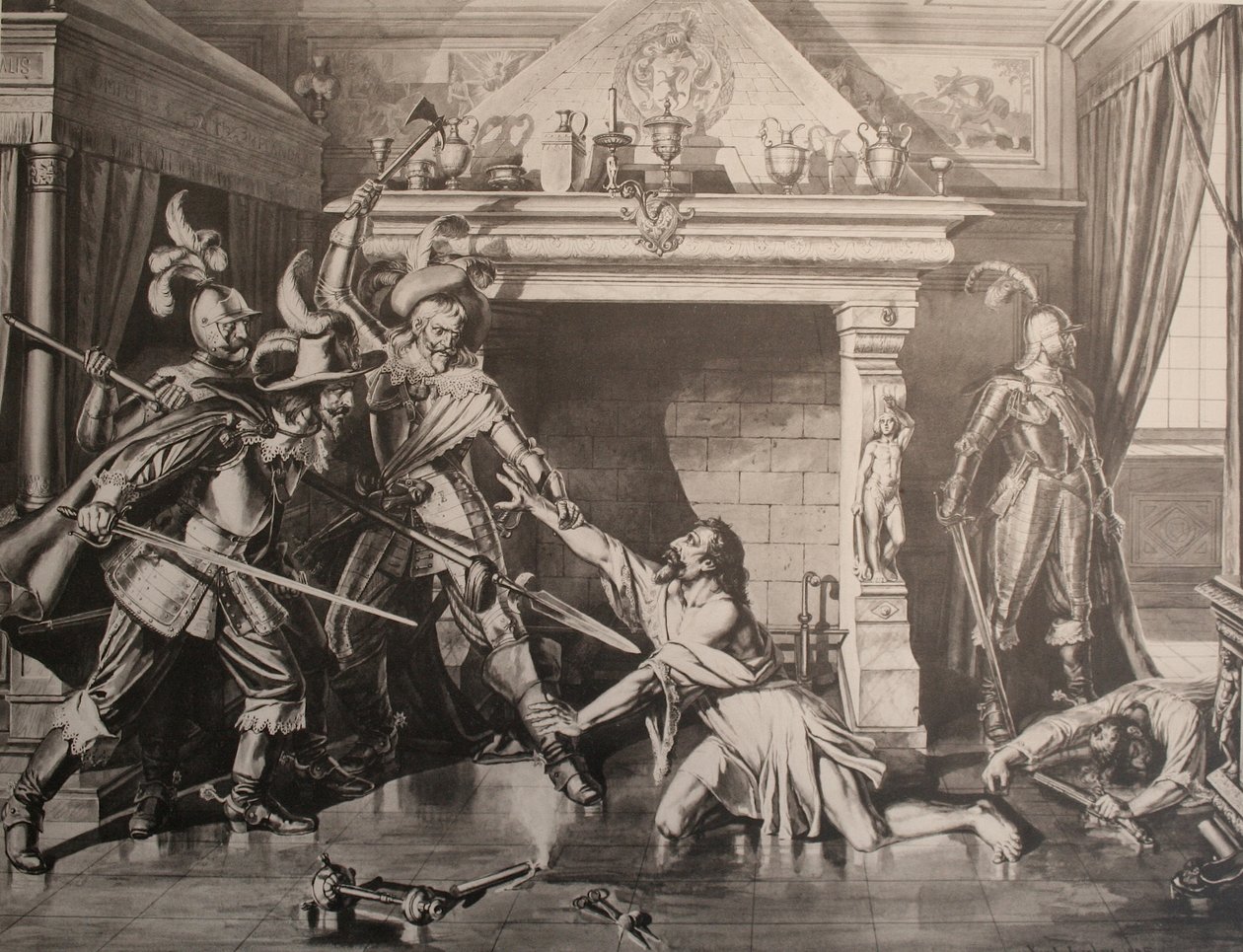 Attentatet på Pompeius Planta af Karl Jauslin