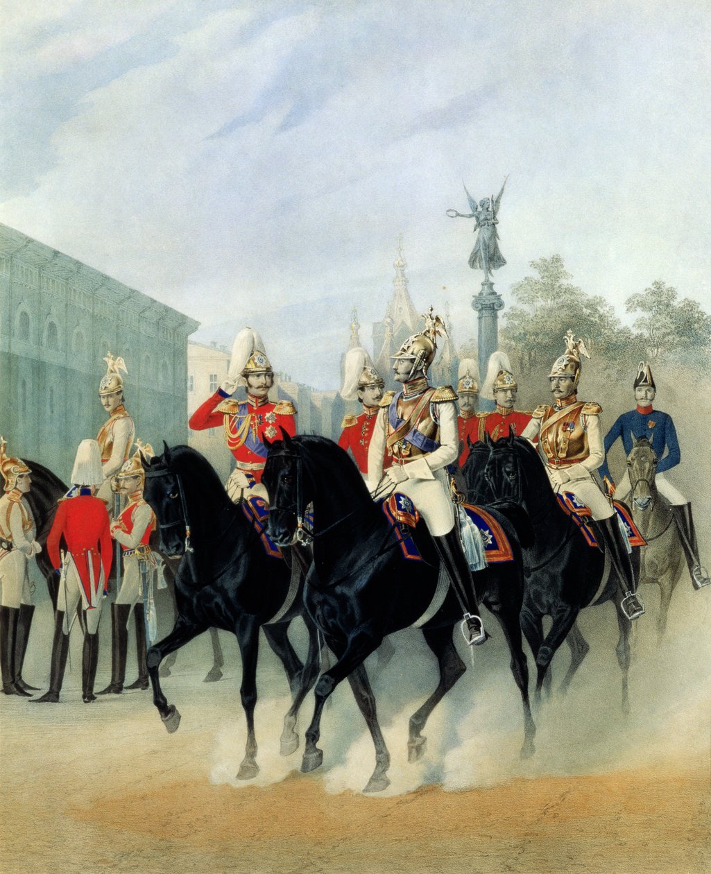 Kejser Nicholas I (1796-1855) og storhertug Alexander (1845-94) i Skt. Petersborg, 1843 af Karl Karlovich Piratsky