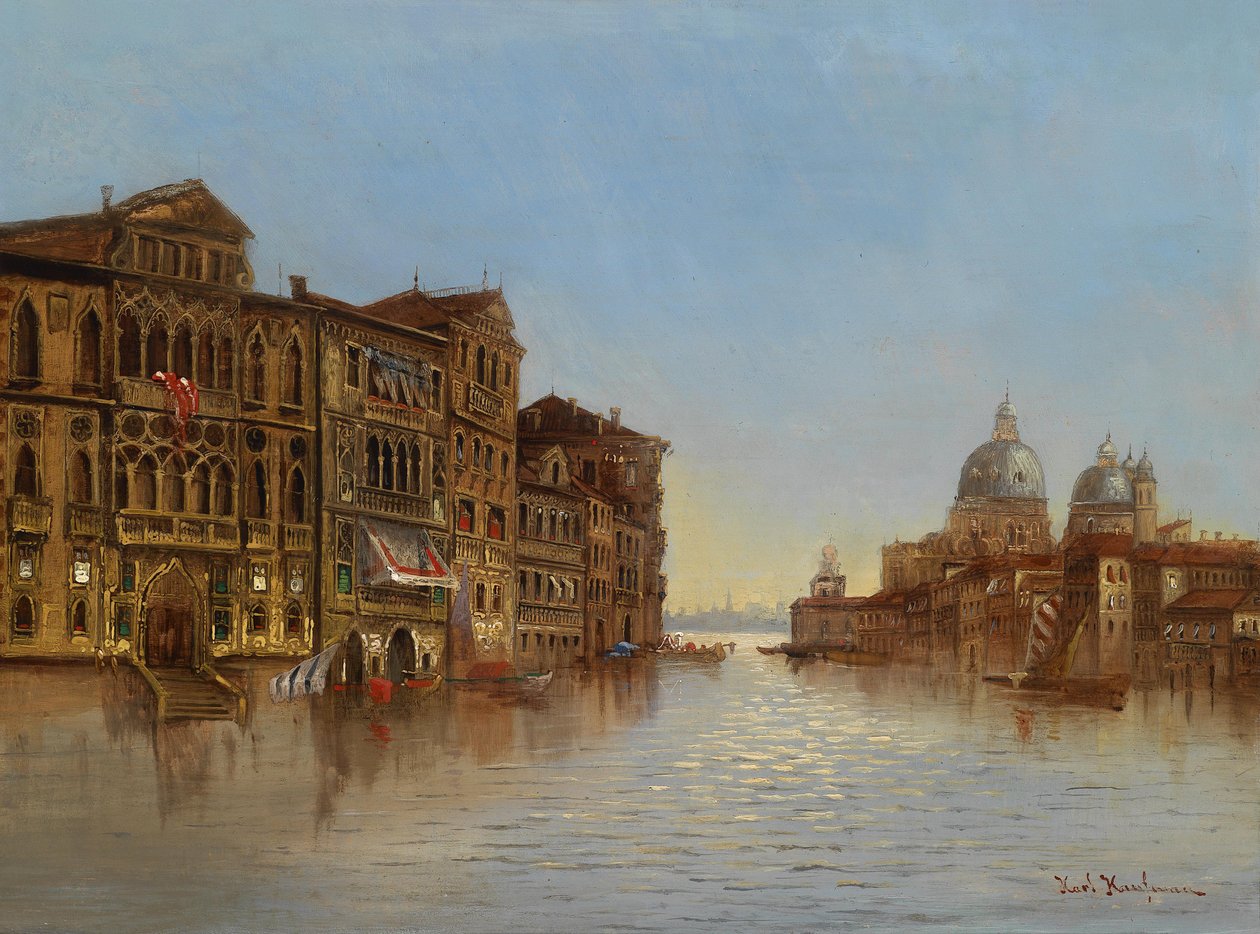 Motiv fra Venedig med udsigt til Santa Maria della Salute af Karl Kaufmann