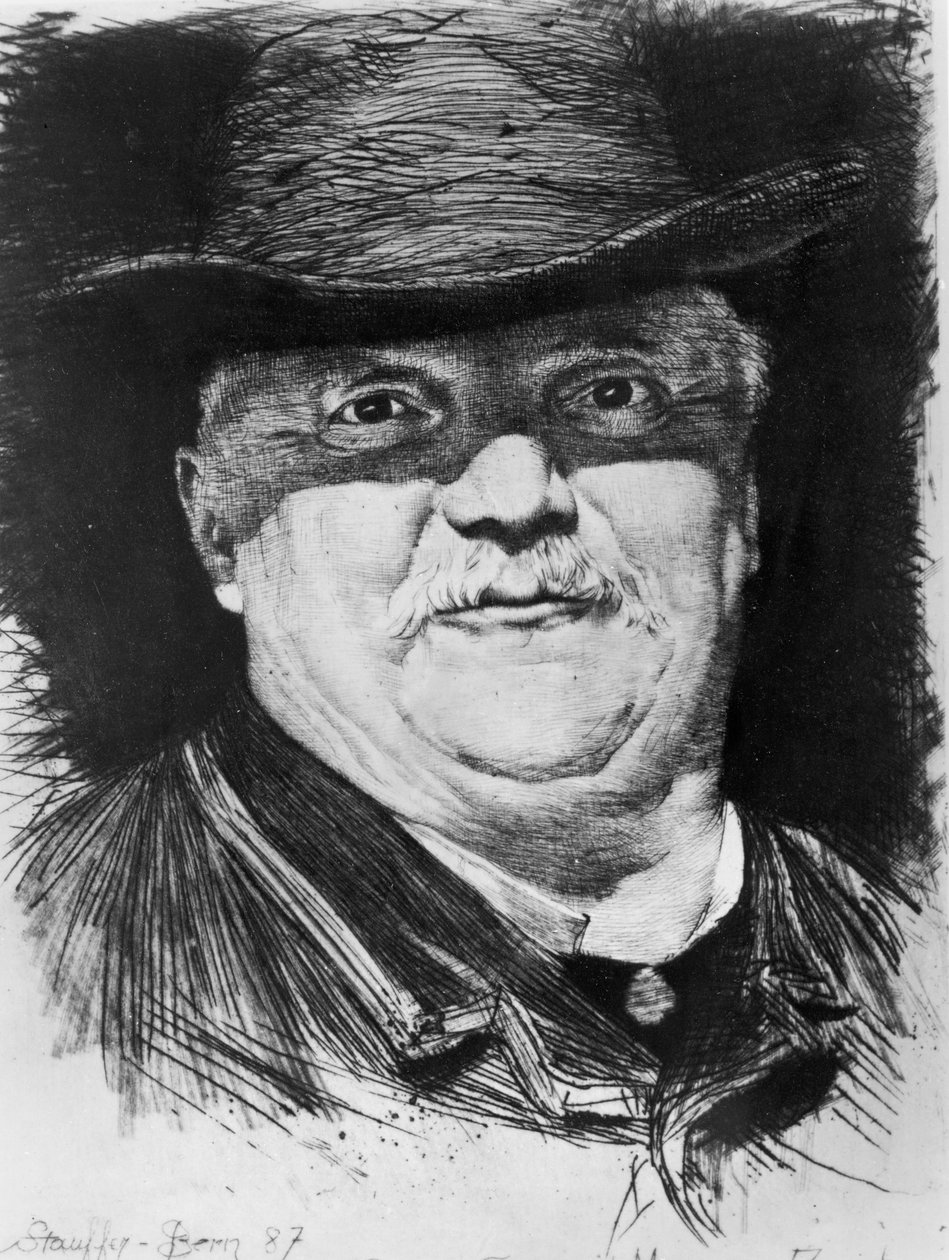 Portræt af Conrad Ferdinand Meyer af Karl Stauffer Bern
