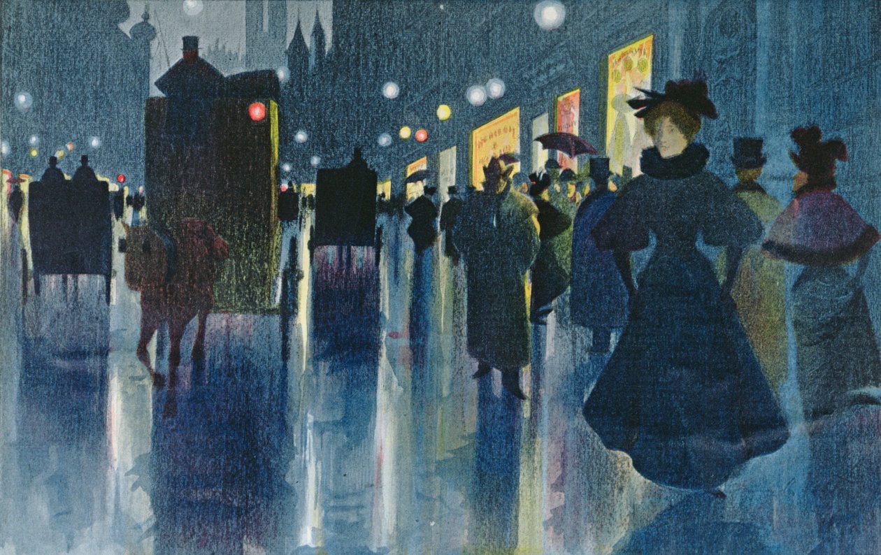 München Street om natten af Karl Vetter