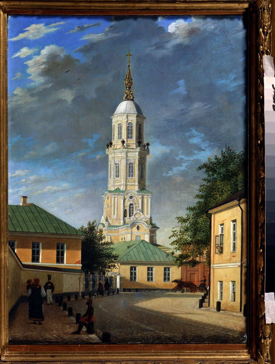 Krivokolenny pereulok a Moscou (Krivokolenny pereulok i Moskva). Peinture af Karl Petrovich Bodri (1812-1894). Huile sur toile, 55,3 x 39,7 cm af Karl Fridrikh Petrovich Bodri