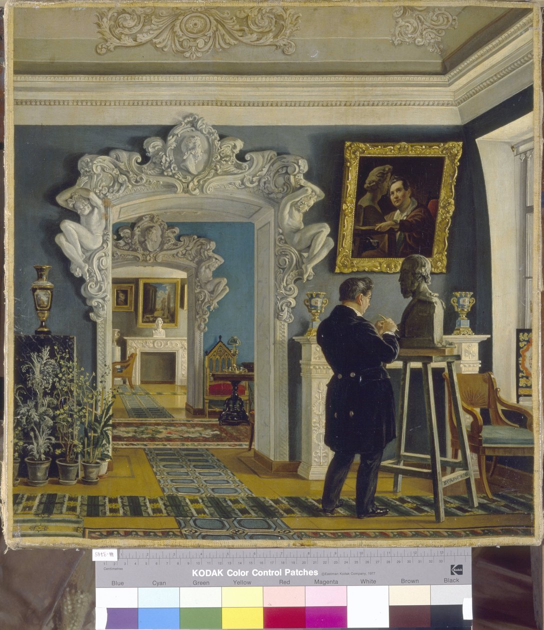 Billedhuggeren Ivan P. Vitali (1794-1855) arbejder. Maleri af Karl Petrovich Bodri (1812-1894), olie på lærred af Karl Fridrikh Petrovich Bodri