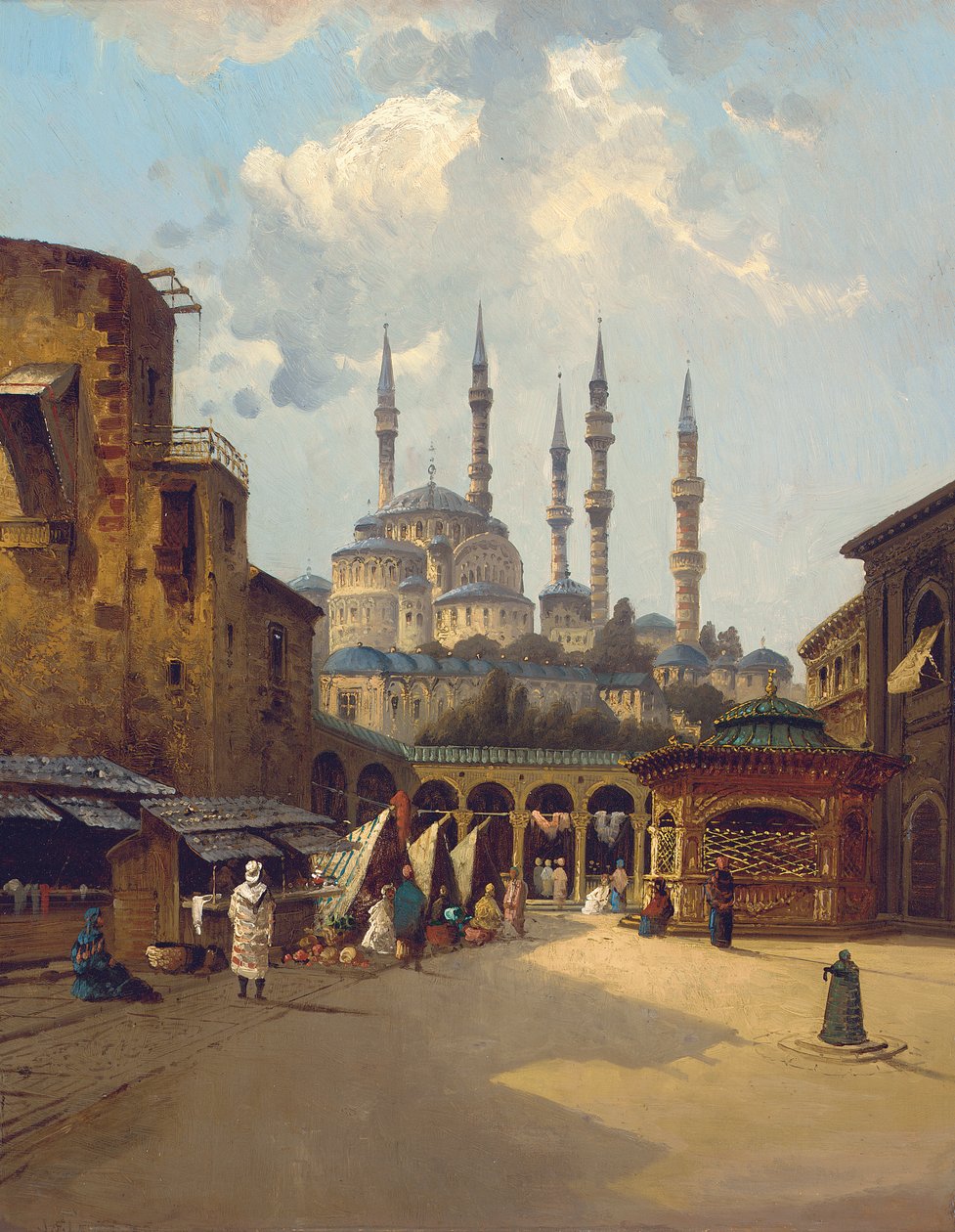 Beirut, ca. 1890 (olie på panel) af Karl (attr. to) Kauffman