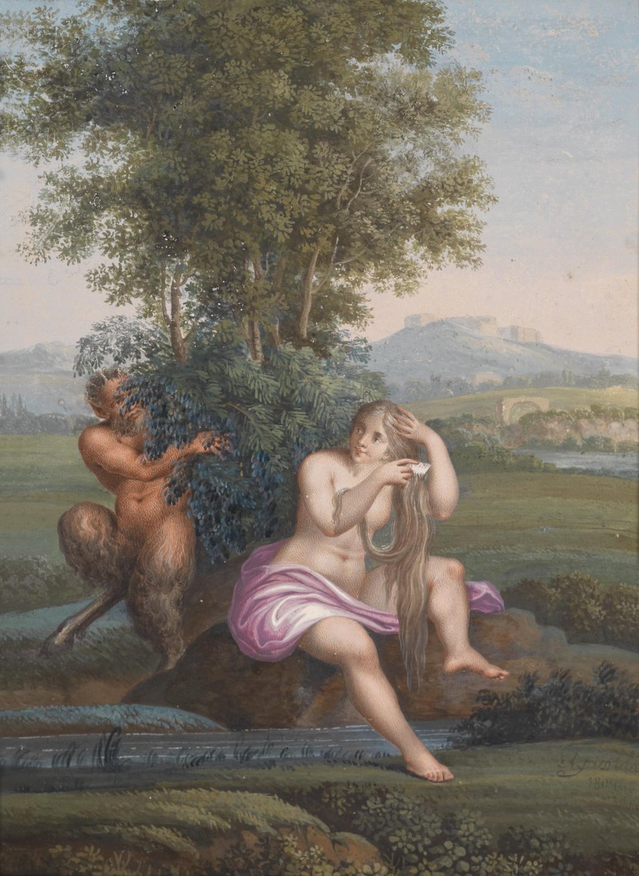 Vandløbsnymfe og faun af Karl Agricola