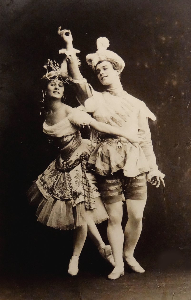 Anna Pavlova og Vaslav Nijinsky i balletten Le Pavillon dArmide af Nikolai Tcherepnin, 1907 af Karl August Fischer
