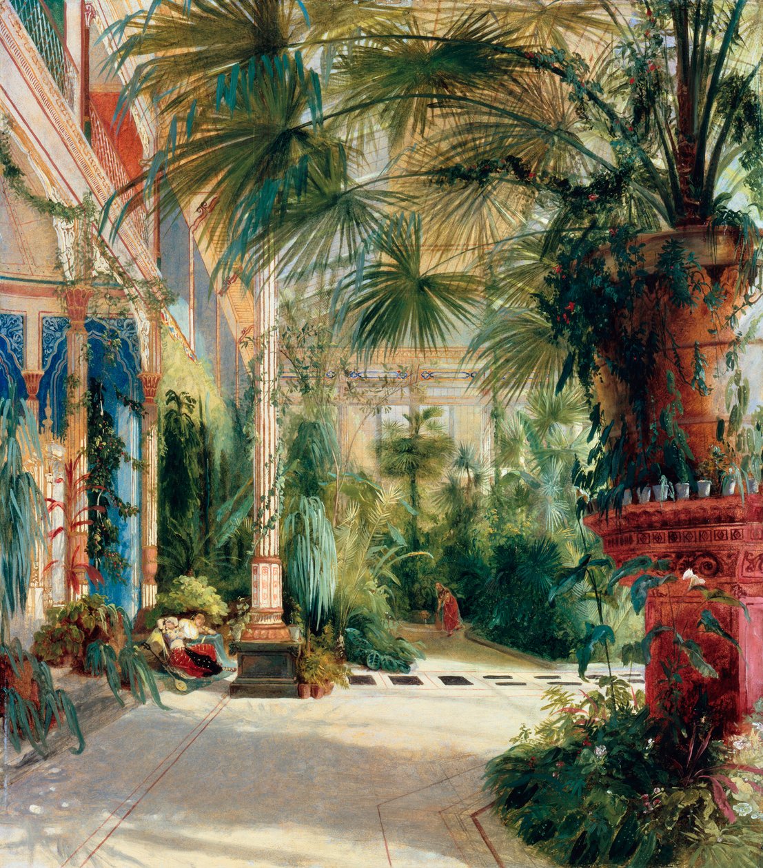 ""Serre a palmiers"" (Palmehusets indre) Maleri af Carl Blechen (1798-1840) Olie på papir 1832-1833 Dim 64x56 cm Staatliche Museen, Berlin af Carl Blechen